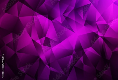 Dark Pink vector abstract polygonal template.