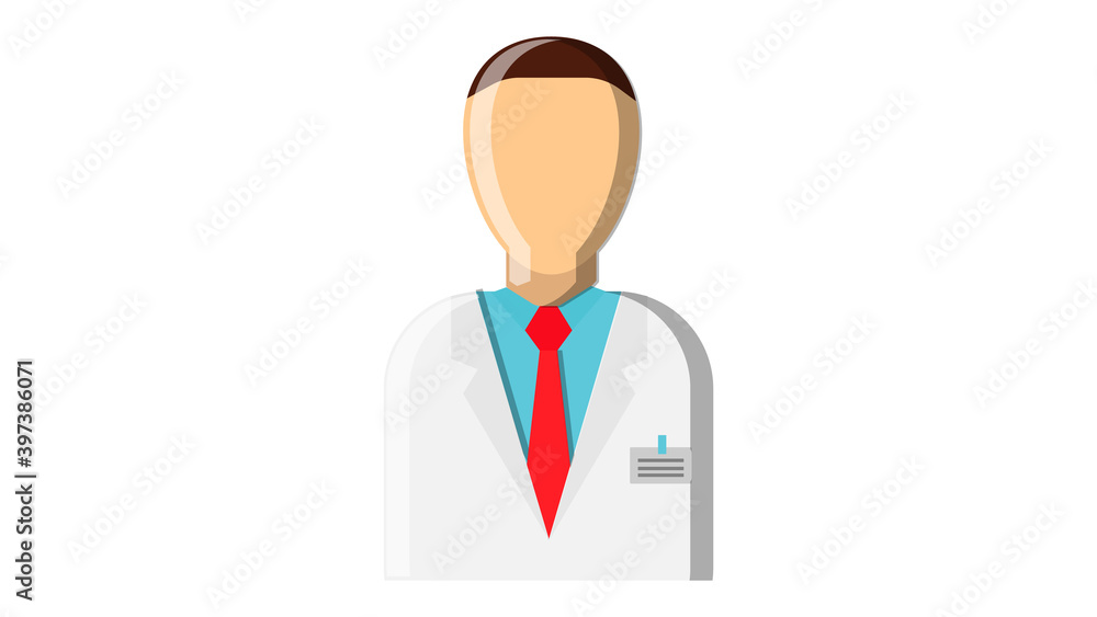 Beautiful medical professional, doctor in white coat, medical staff on a white background. illustration Beautiful medical professional, doctor in white coat, medical staff on a white background. illustration