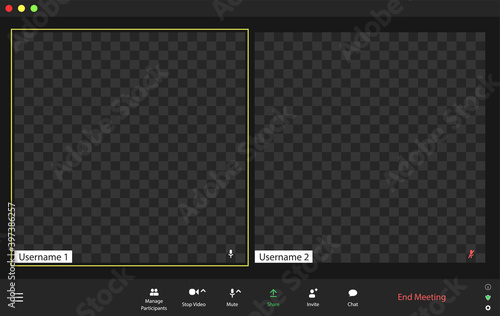 Video conference user interface, video conference calls window overlay