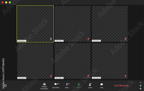 Video conference user interface, video conference calls window overlay