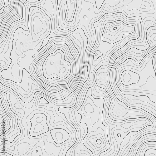 Background of the topographic map. Topographic map lines, contour map background. Geographic abstract grid. EPS 10 vector illustration.