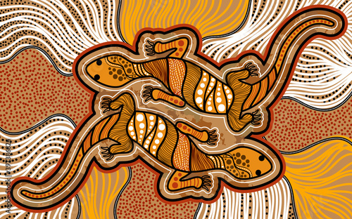 Fototapeta Naklejka Na Ścianę i Meble -  Aboriginal lizard painting