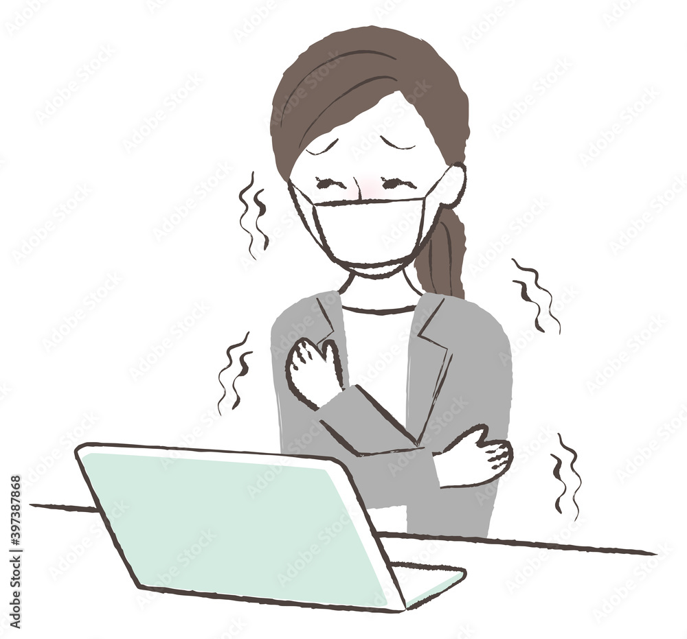 illustration of a lady catching cold illustration of a lady catching cold