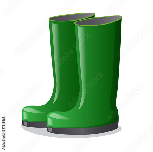 rubber green boots