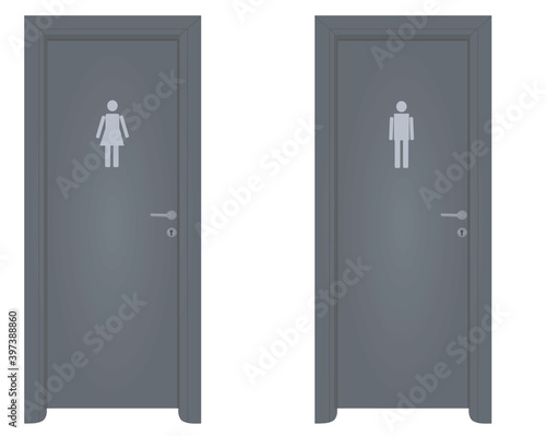 Male and female toilette door. vector