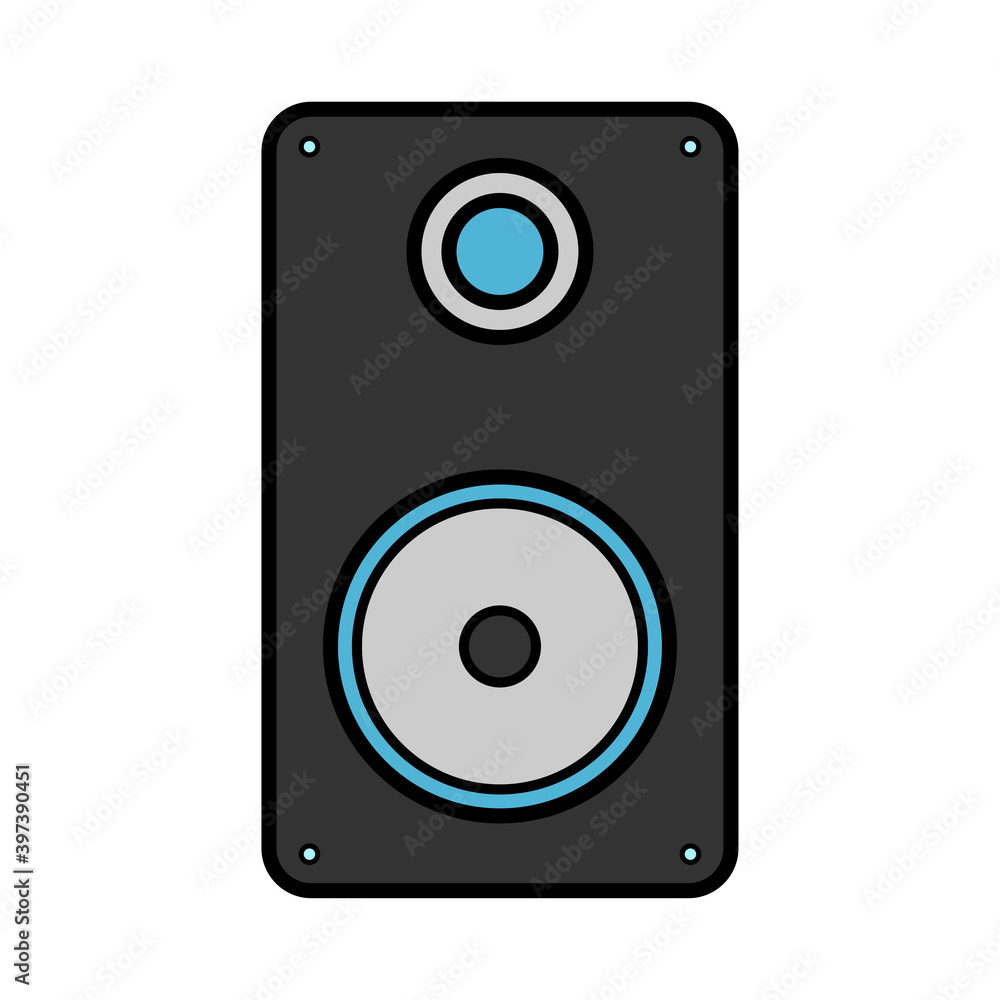 illustration of black flat icon of simple modern digital music column isolated on white background. Concept: computer digital technologies illustration of black flat icon of simple modern digital music column isolated on white background. Concept: computer digital technologies