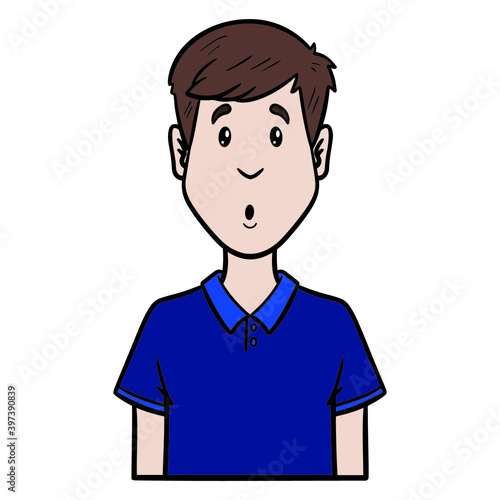 worker is amazed. avatar, surprised, comic, emotion.