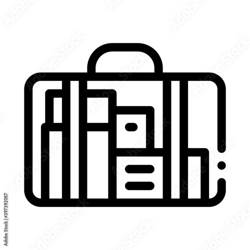 bag for maternity hospital black icon vector. bag for maternity hospital sign. isolated symbol illustration