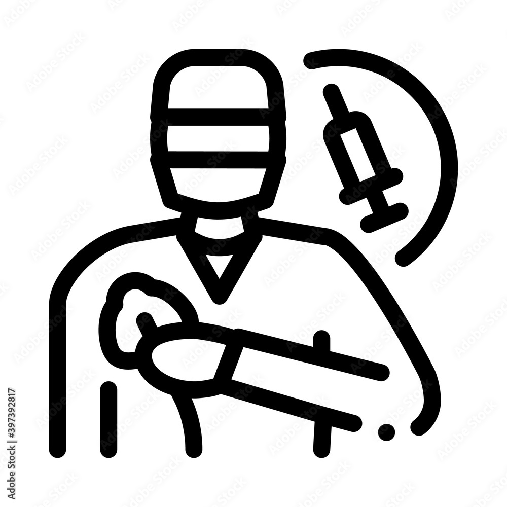 anesthesiologist medical worker black icon vector. anesthesiologist ...