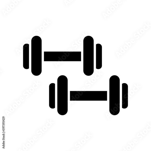 set of dumbbell weights glyph icon