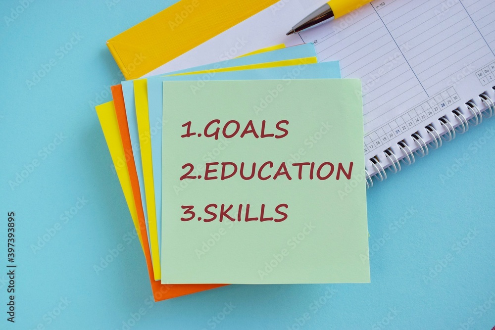 Writing note showing Career Goals. Business photo showcasing profession that an individual intends to pursue in his career Writing note showing Career Goals. Business photo showcasing profession that an individual intends to pursue in his career