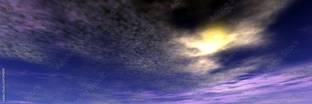 Alien Planet Sky. Panorama. 3D rendering Alien Planet Sky. Panorama. 3D rendering