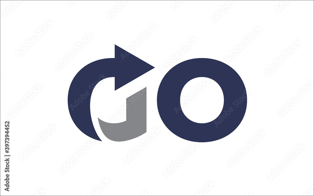 Illustration vector graphic of letter GO icon logo design template-11 Illustration vector graphic of letter GO icon logo design template-11