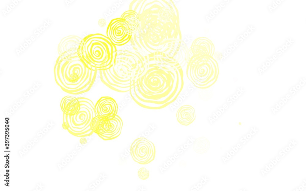 Light Green, Yellow vector doodle backdrop with roses. Light Green, Yellow vector doodle backdrop with roses.