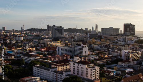 the cityscape of Pattaya in the evening Thailand Asia