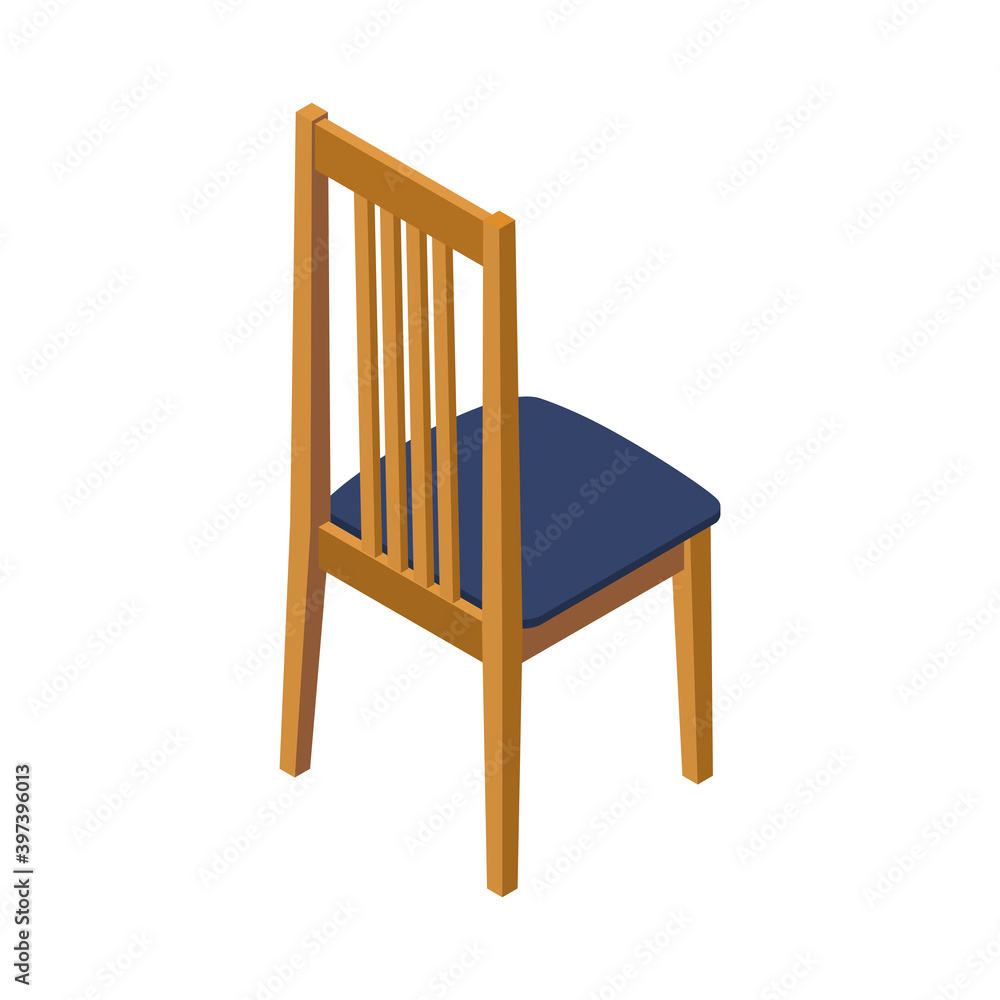 Isometric chair. 3d rendering. Vector illustration isolated on white background. Isometric chair. 3d rendering. Vector illustration isolated on white background.