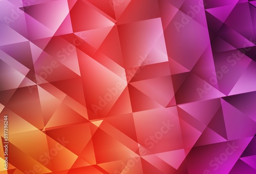 Light Pink, Yellow vector shining triangular layout.