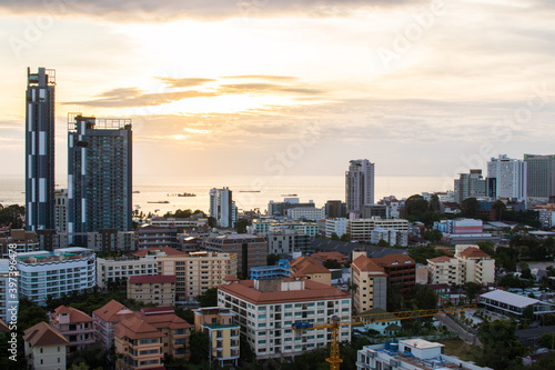 the cityscape of Pattaya in the evening Thailand Asia