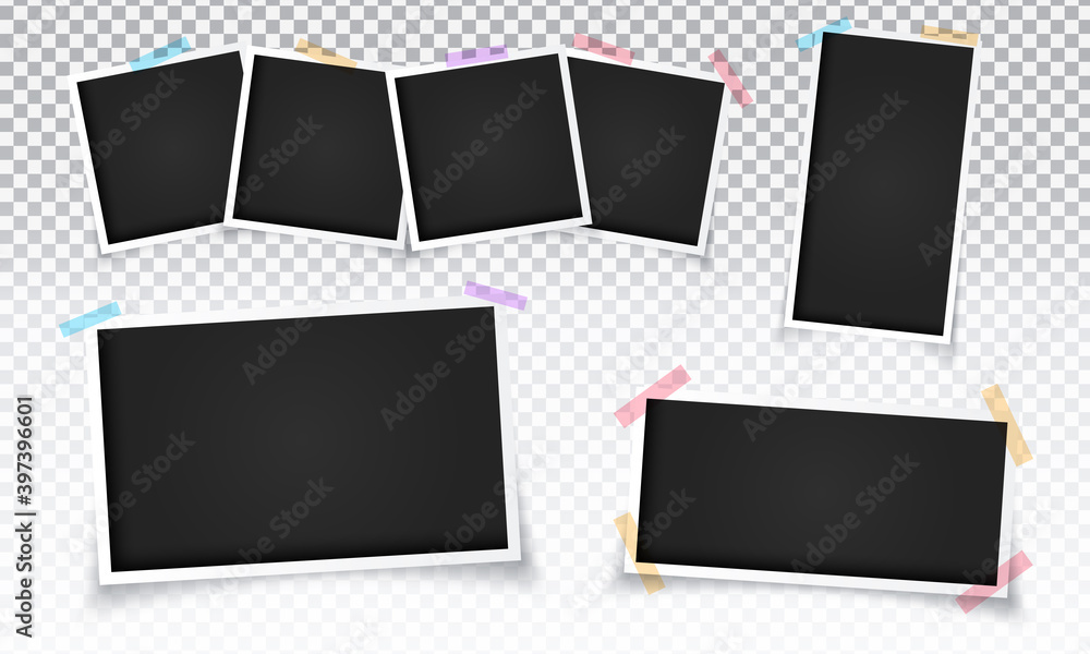 Blank instant photo frames collage Blank instant photo frames collage