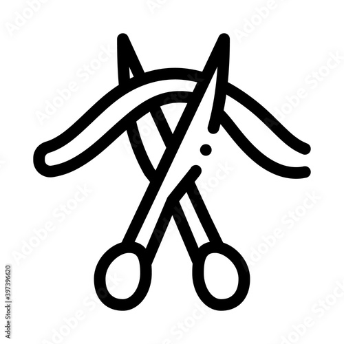 cutting umbilical cord black icon vector. cutting umbilical cord sign. isolated symbol illustration