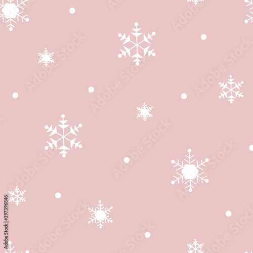 Cute Pink Snow Seamless Pattern