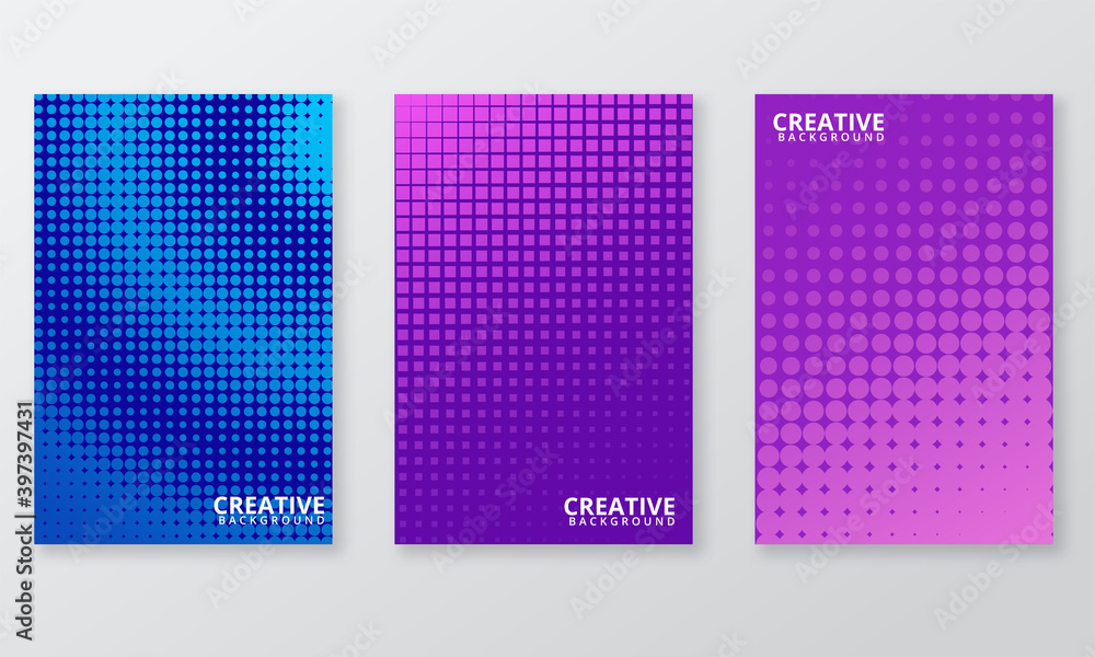 Bright colorful creative covers. Vector Illustration