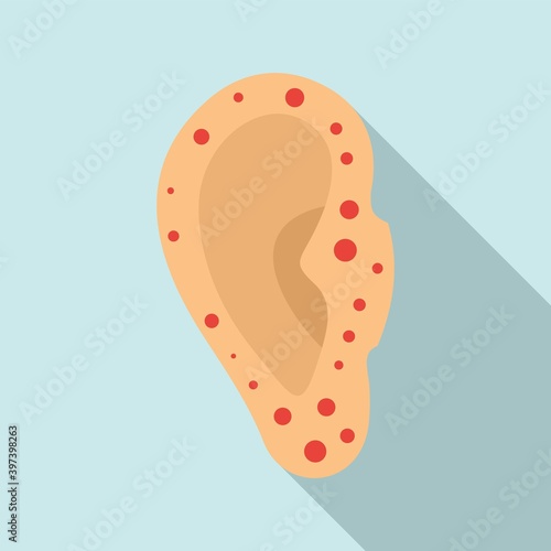 Ear measles icon. Flat illustration of ear measles vector icon for web design