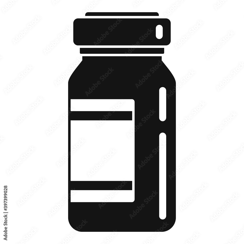Measles pill jar icon. Simple illustration of measles pill jar vector icon for web design isolated on white background Measles pill jar icon. Simple illustration of measles pill jar vector icon for web design isolated on white background