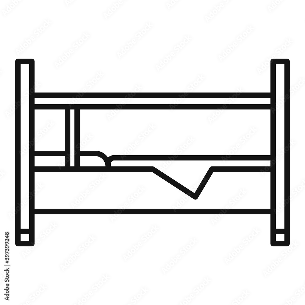 Measles bed icon. Outline measles bed vector icon for web design isolated on white background Measles bed icon. Outline measles bed vector icon for web design isolated on white background