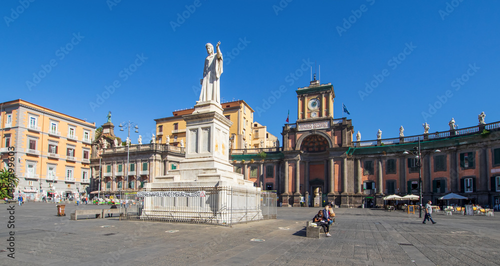 Naples, Italy - named after the poet Dante Alighieri, Piazza Dante is one of the many creations of the architect Luigi Vanvitelli. Here in particular its look