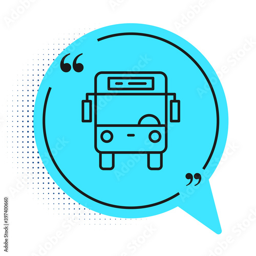 Black line Bus icon isolated on white background. Transportation concept. Bus tour transport sign. Tourism or public vehicle symbol. Blue speech bubble symbol. Vector. Free Download Black line Bus icon isolated on white background. Transportation concept. Bus tour transport sign. Tourism or public vehicle symbol. Blue speech bubble symbol. Vector. - GFXLoad