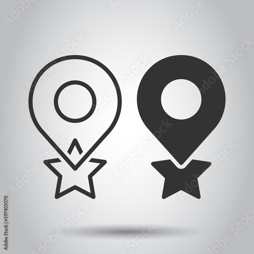 Map pin icon in flat style. gps navigation vector illustration on white isolated background. Locate position business concept.