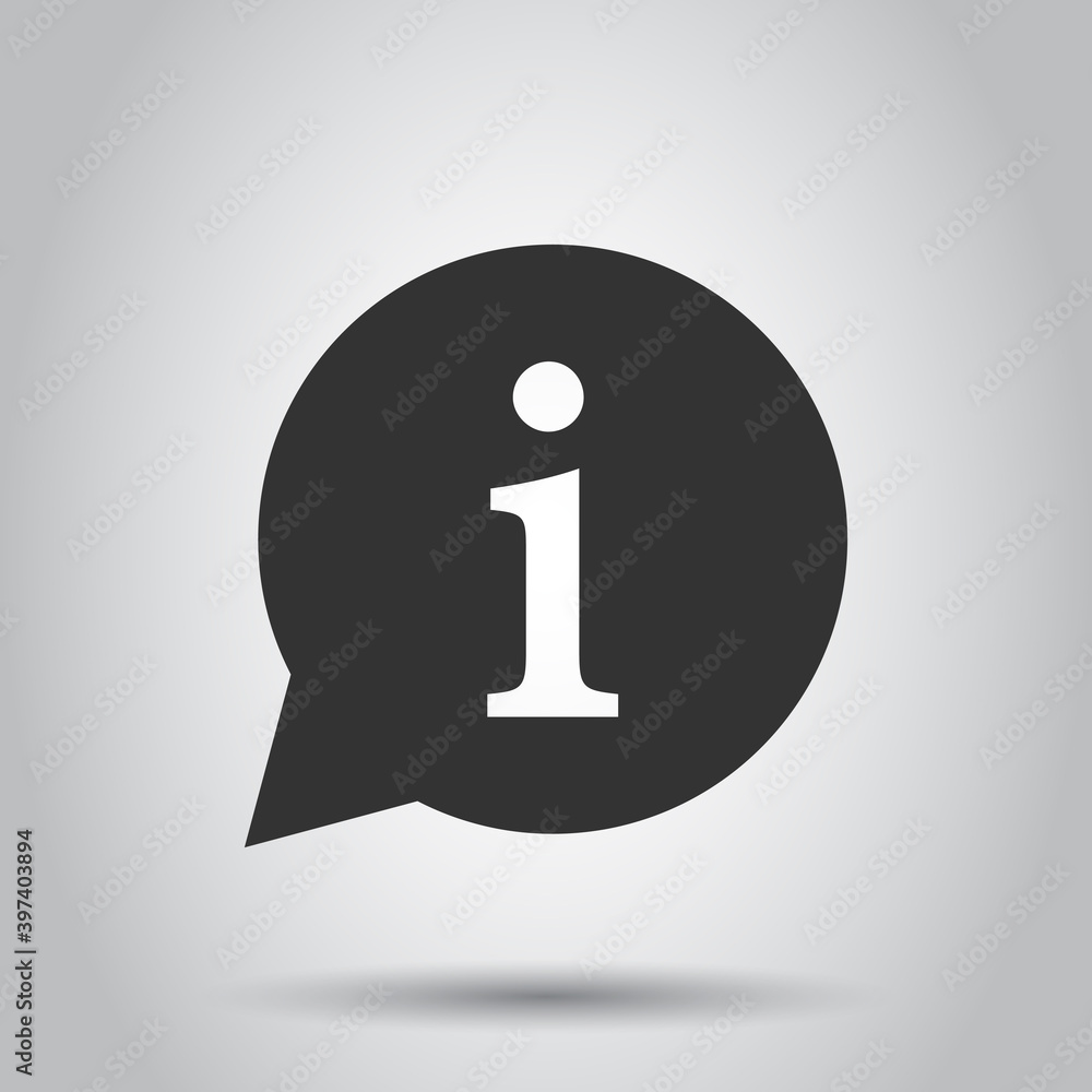 Information icon in flat style. FAQ help vector illustration on white isolated background. Helpdesk business concept. Information icon in flat style. FAQ help vector illustration on white isolated background. Helpdesk business concept.