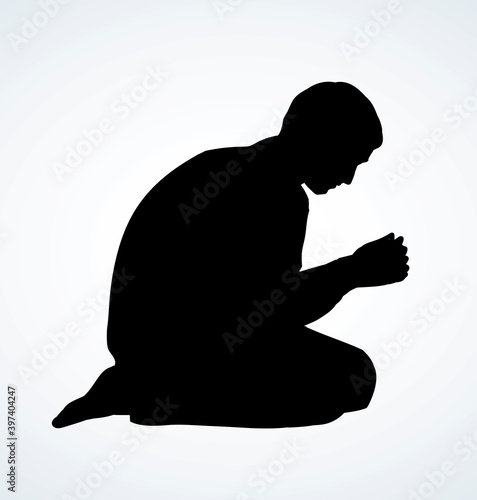Vector image of the praying person