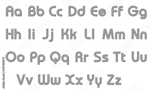 Vector alphabet in the form of a road