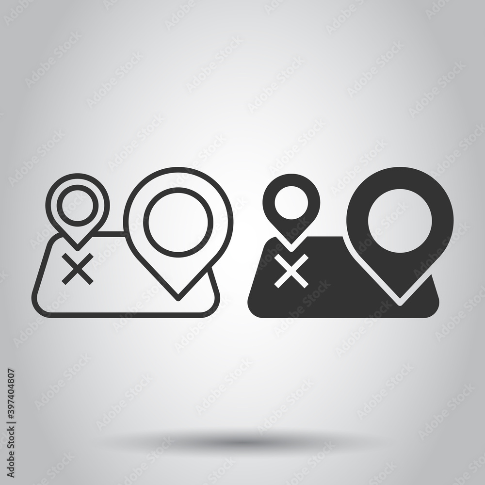 Map pin icon in flat style. gps navigation vector illustration on white isolated background. Locate position business concept. Map pin icon in flat style. gps navigation vector illustration on white isolated background. Locate position business concept.