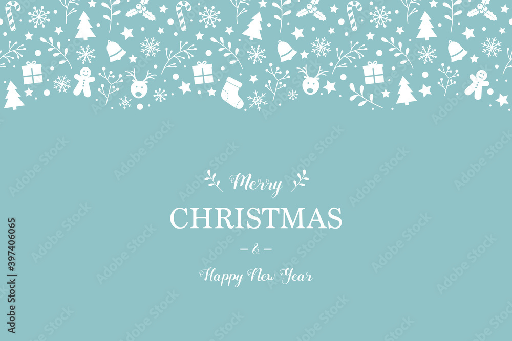 Christmas background with ornaments. Design of Xmas greeting card. Vector Christmas background with ornaments. Design of Xmas greeting card. Vector