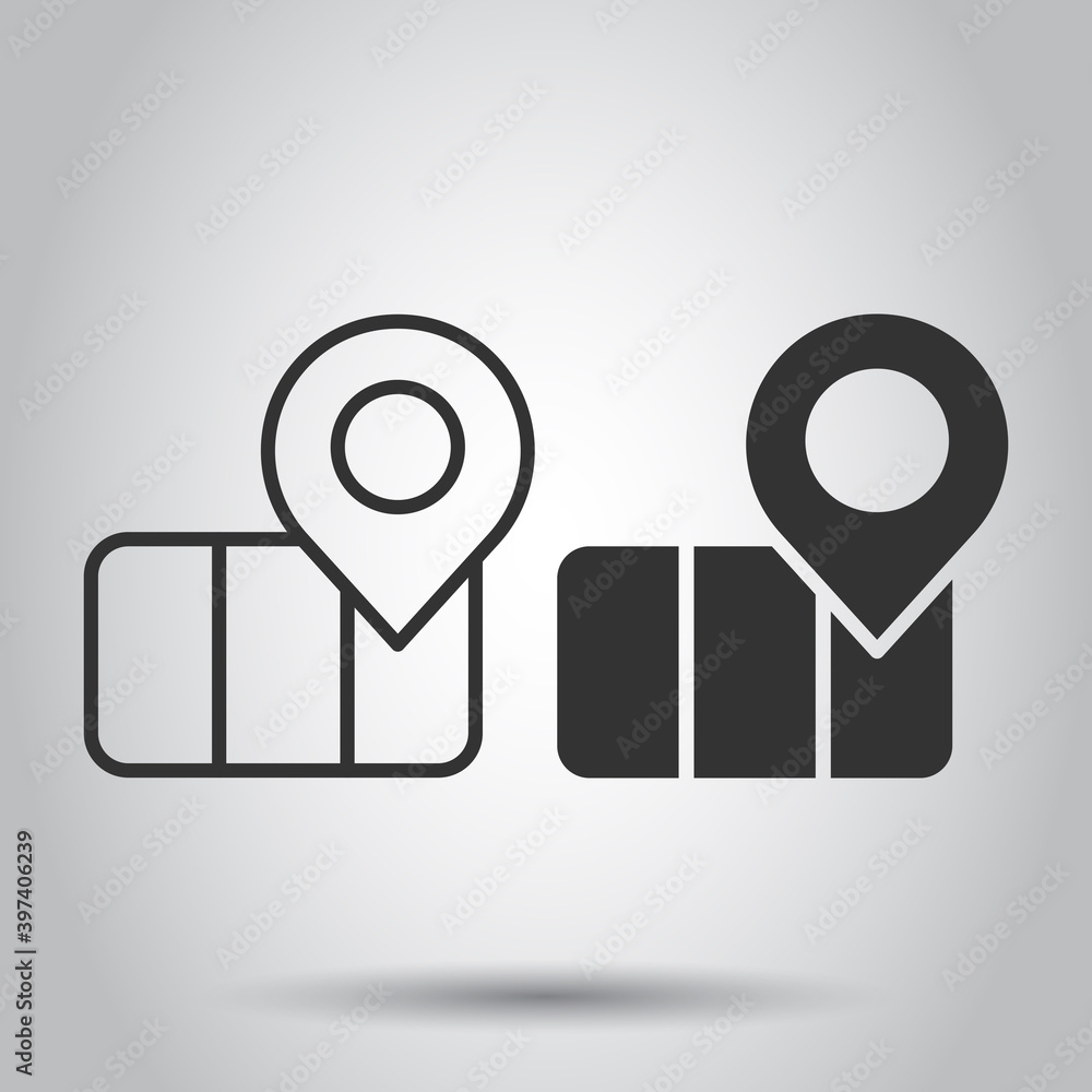 Map pin icon in flat style. gps navigation vector illustration on white isolated background. Locate position business concept. Map pin icon in flat style. gps navigation vector illustration on white isolated background. Locate position business concept.