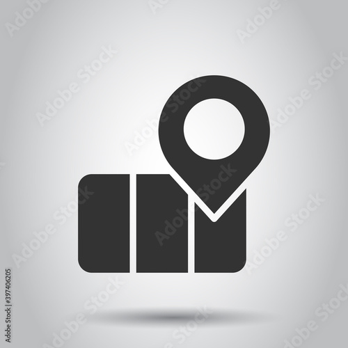 Map pin icon in flat style. gps navigation vector illustration on white isolated background. Locate position business concept.