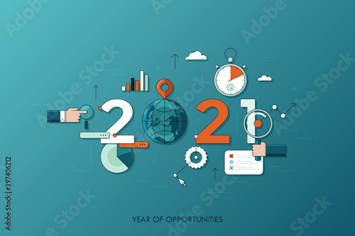 Infographic concept 2021 year of opportunities