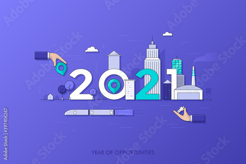 Infographic concept 2021 year of opportunities