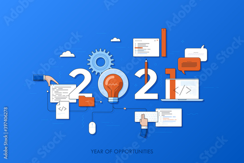 Infographic concept 2021 year of opportunities