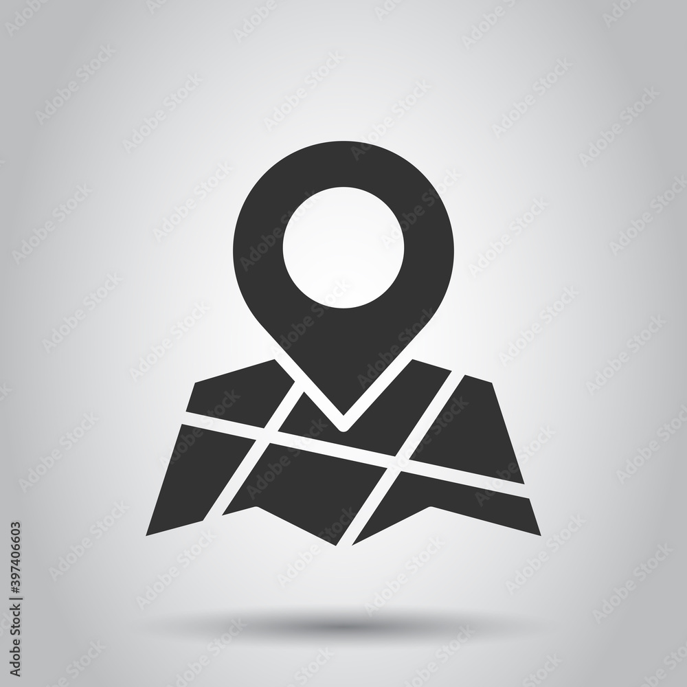 Map pin icon in flat style. gps navigation vector illustration on white isolated background. Locate position business concept. Map pin icon in flat style. gps navigation vector illustration on white isolated background. Locate position business concept.