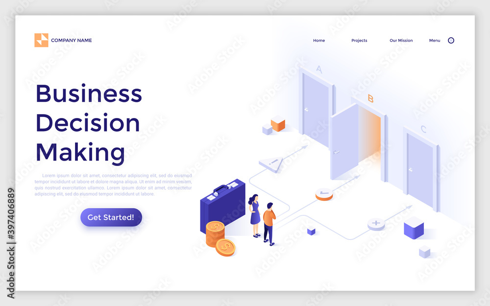 Isometric Landing Page Concept