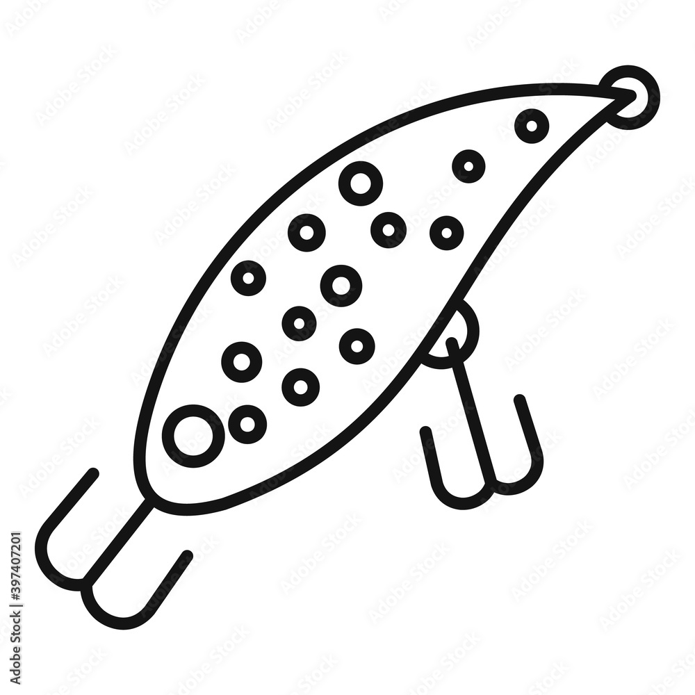 Fish bait diving icon. Outline fish bait diving vector icon for web design isolated on white background Fish bait diving icon. Outline fish bait diving vector icon for web design isolated on white background
