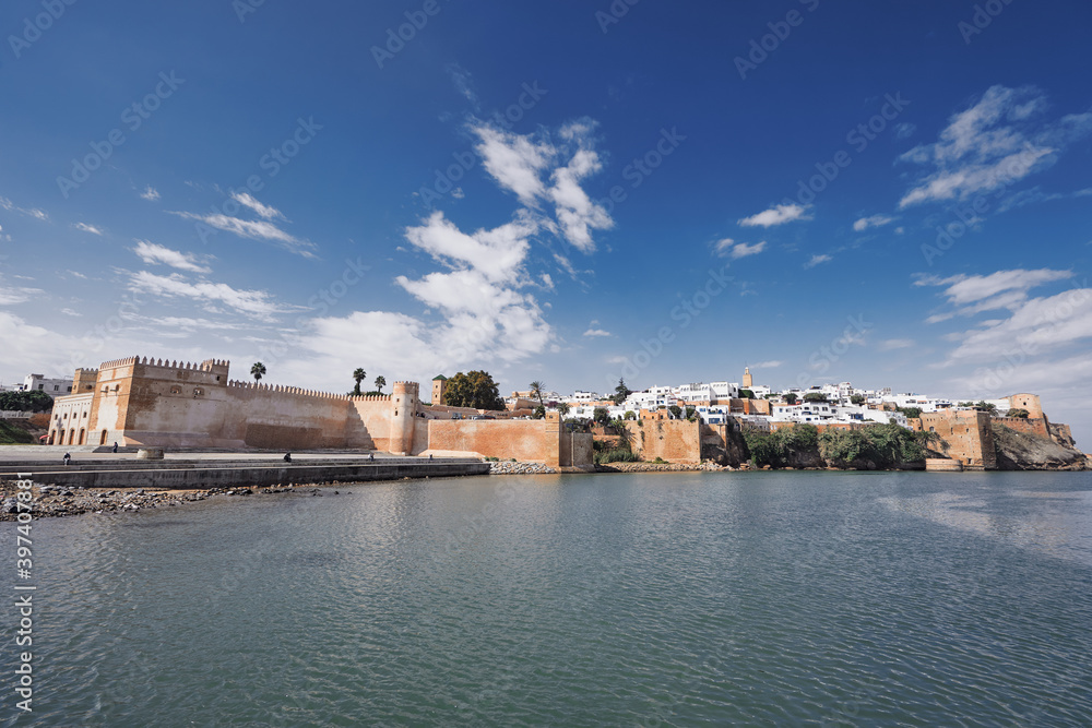 Fortress on the sea shore. Historical Medina of city of Rabat, Morocco.