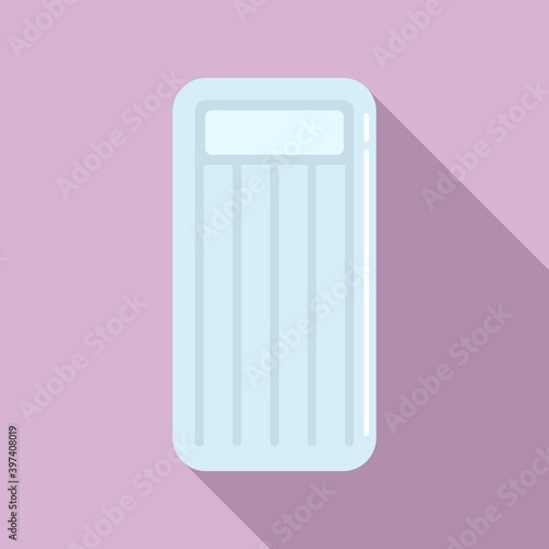 Aqua inflatable mattress icon. Flat illustration of aqua inflatable mattress vector icon for web design