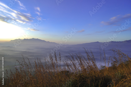 sunrise over the  mountains 