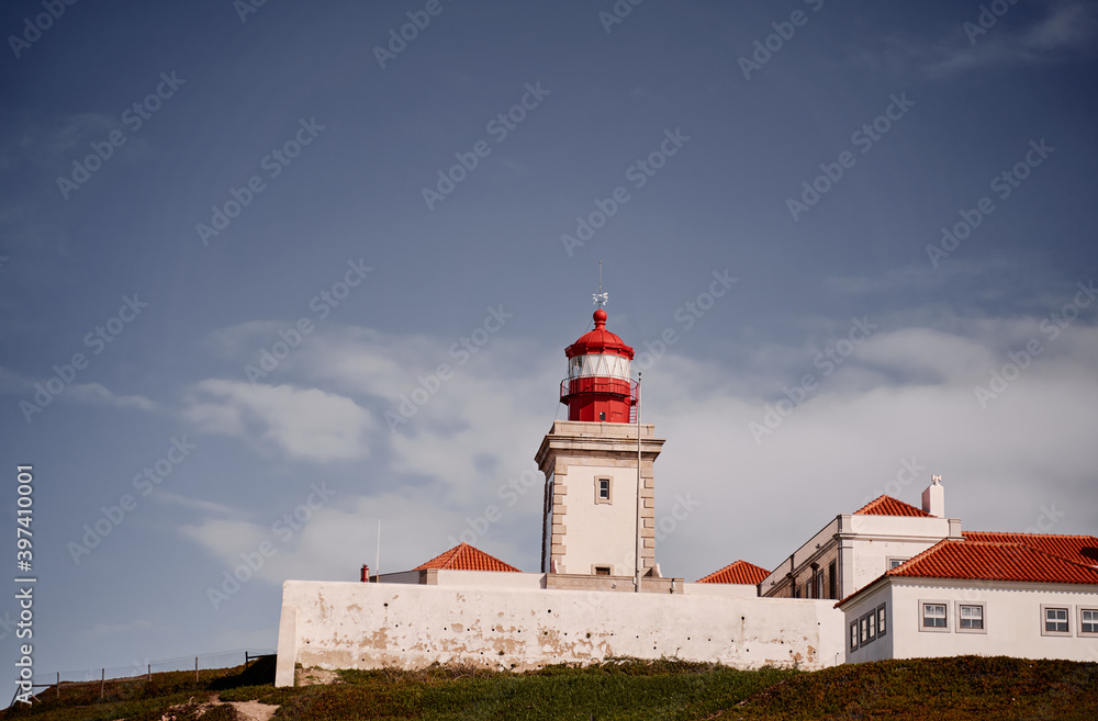 Famous lighthouse on Cabo da Roca, the western point of Europe.