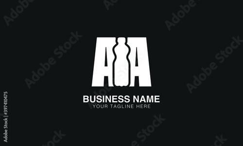 AA A initial creative logo with bottle vector template image